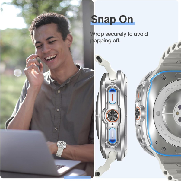 Tensea Bumper Galaxy Watch Ultra 47mm Bumper K�l�f-Silver