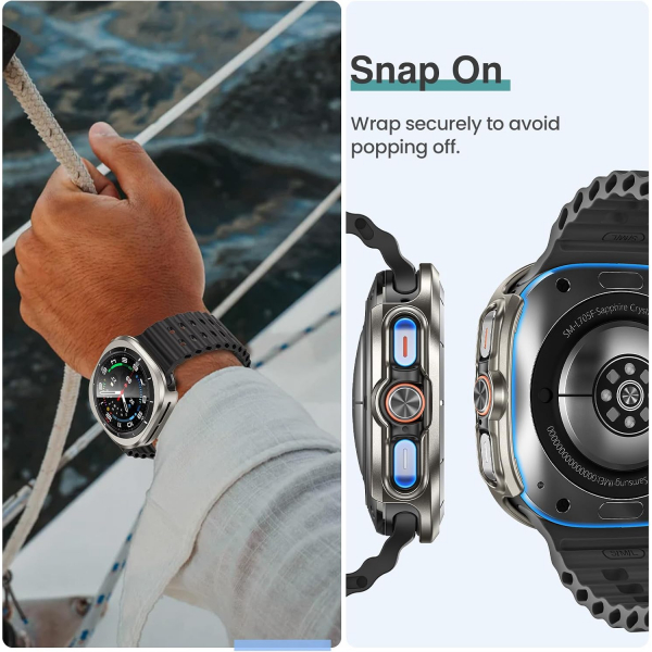 Tensea Galaxy Watch Ultra 47mm Bumper K�l�f-Titanium Gray