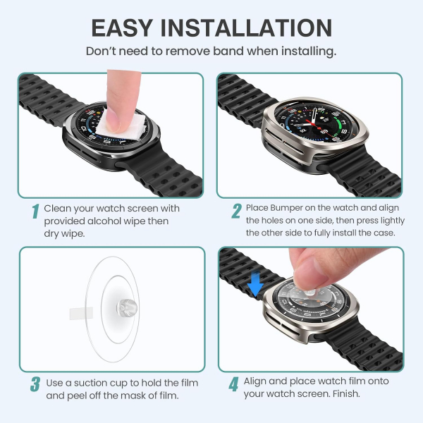 Tensea Galaxy Watch Ultra 47mm Bumper K�l�f-Titanium Gray