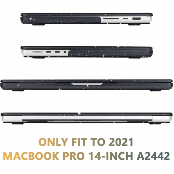 Teryeefi MacBook Pro Koruyucu Klf (14 in)(2021)-Sparkly Black