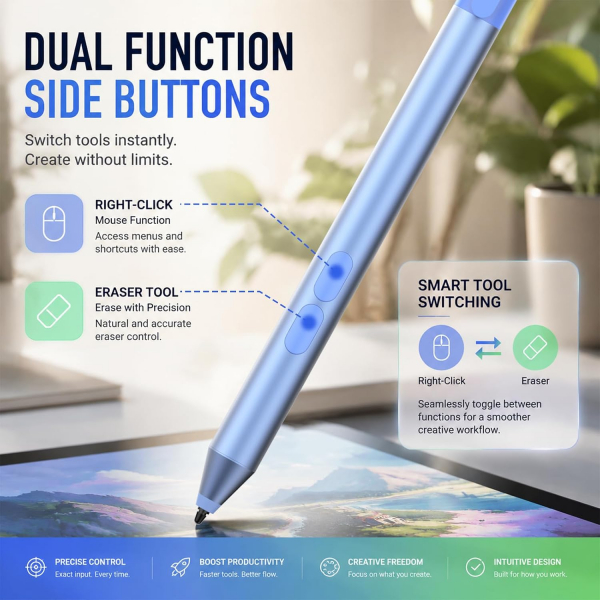 Tesha ASUS ZenBook/Vivobook/ROG Uyumlu Aktif Kalem-Blue