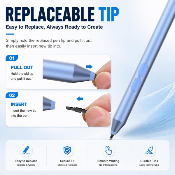 Tesha ASUS ZenBook/Vivobook/ROG Uyumlu Aktif Kalem-Blue