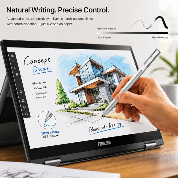 Tesha ASUS ZenBook/Vivobook/ROG Uyumlu Aktif Kalem-Silver