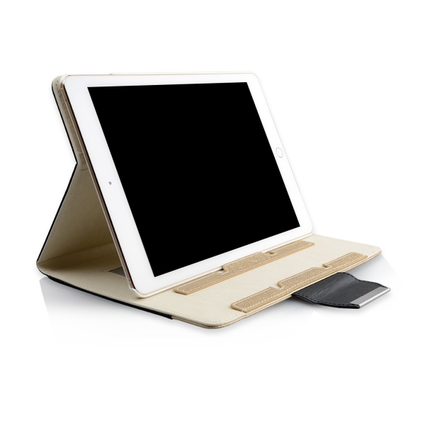 Thankscase Apple iPad Pro Stand Kapak Klf (10.5 in)-Black Gold Plus