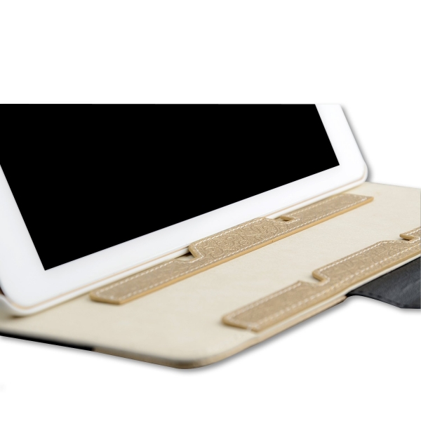 Thankscase Apple iPad Stand Kapak Klf (12.9 in)-Black Gold Plus