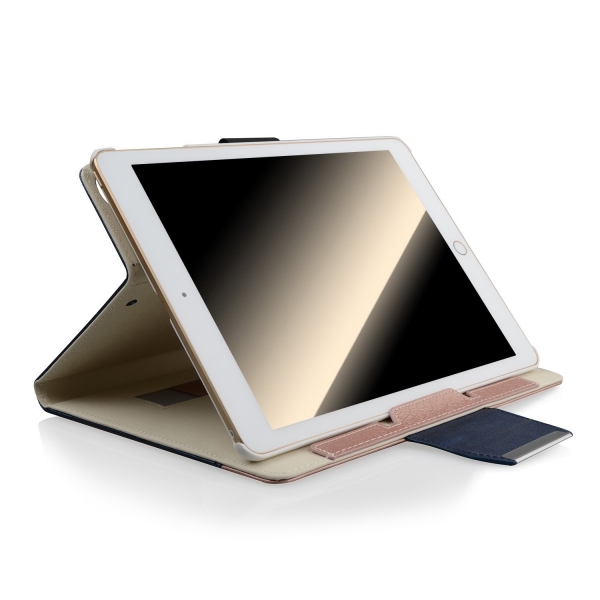Thankscase Apple iPad Stand Kapak Klf (12.9 in)-Navy Rose Plus