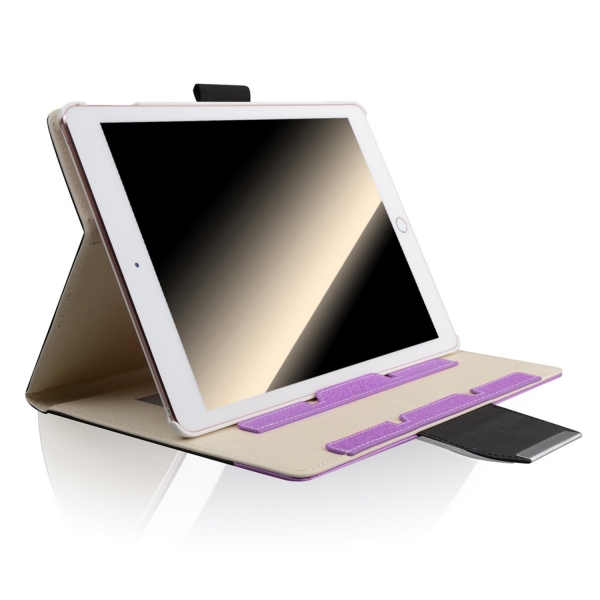 Thankscase Apple iPad Stand Kapak Klf (12.9 in)- Black Purple Plus