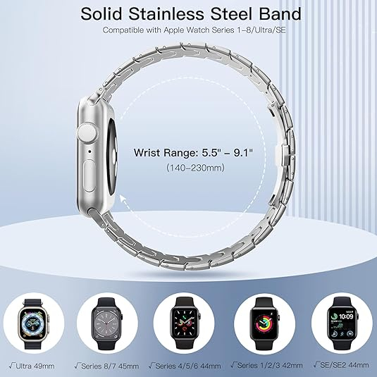 TiMOVO Apple Watch 9 elik Kay-Silver