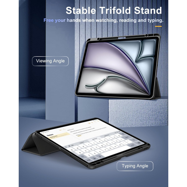 TiMOVO Apple iPad Air M2 Standl Klf (13 in)-Black
