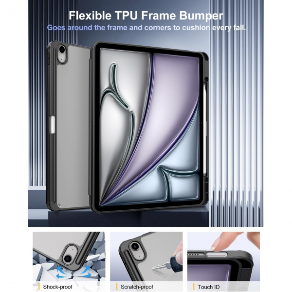 TiMOVO Apple iPad Air M2 Standl Klf (13 in)-Black
