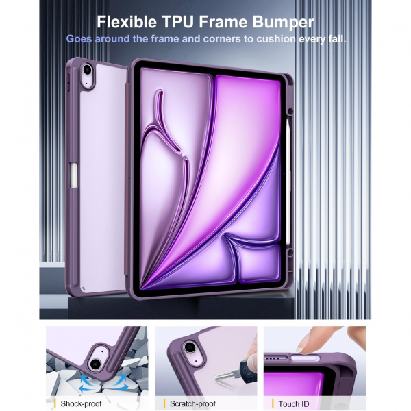 TiMOVO Apple iPad Air M2 Standl Klf (13 in)-Deep Purple