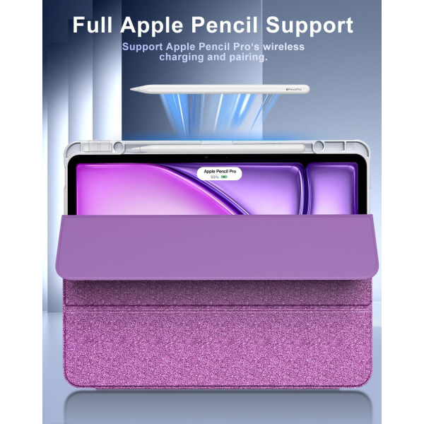 TiMOVO Apple iPad Air M2 Standl Klf (13 in)-Glitter Purple