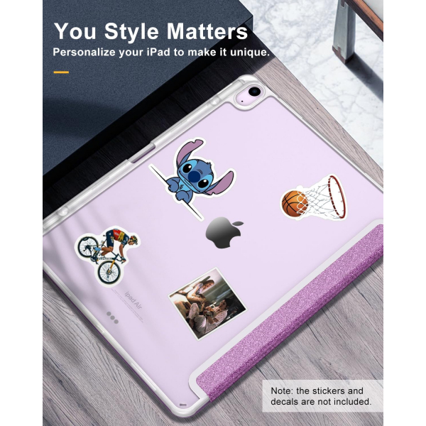 TiMOVO Apple iPad Air M2 Standl Klf (13 in)-Glitter Purple