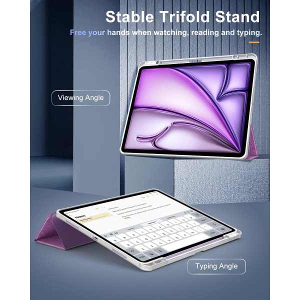 TiMOVO Apple iPad Air M2 Standl Klf (13 in)-Glitter Purple