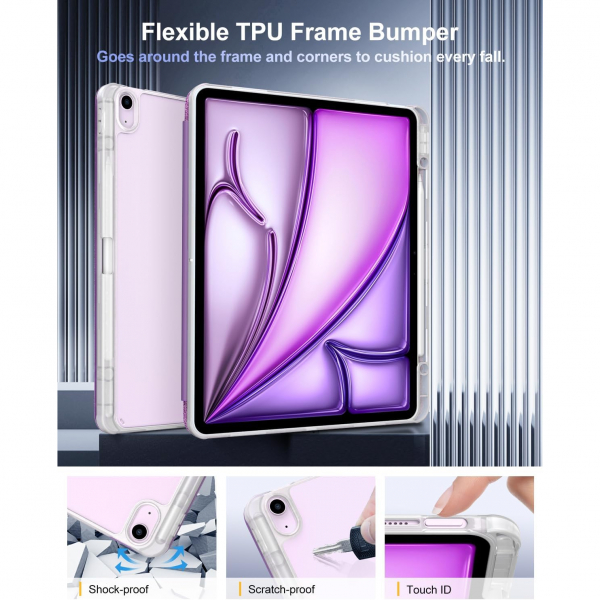 TiMOVO Apple iPad Air M2 Standl Klf (13 in)-Glitter Purple