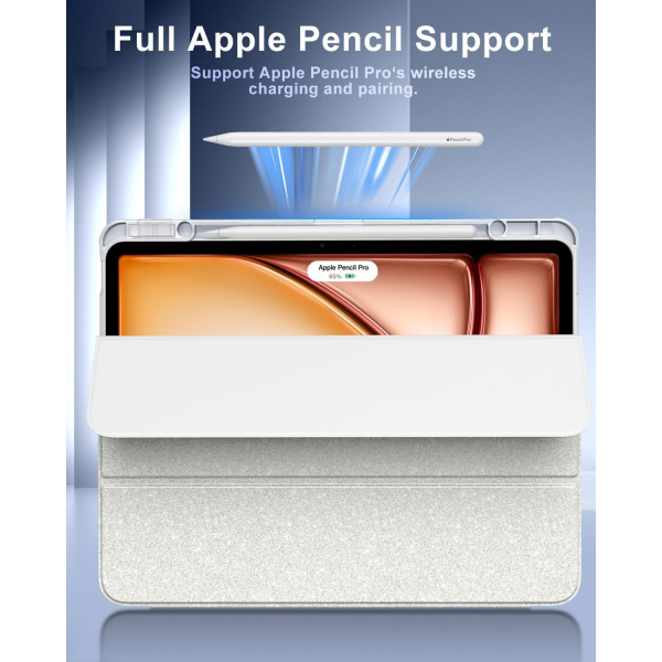 TiMOVO Apple iPad Air M2 Standl Klf (13 in)-Glitter White