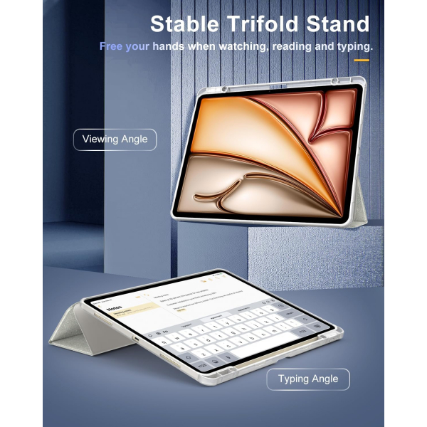 TiMOVO Apple iPad Air M2 Standl Klf (13 in)-Glitter White