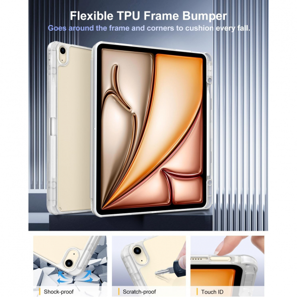 TiMOVO Apple iPad Air M2 Standl Klf (13 in)-Glitter White