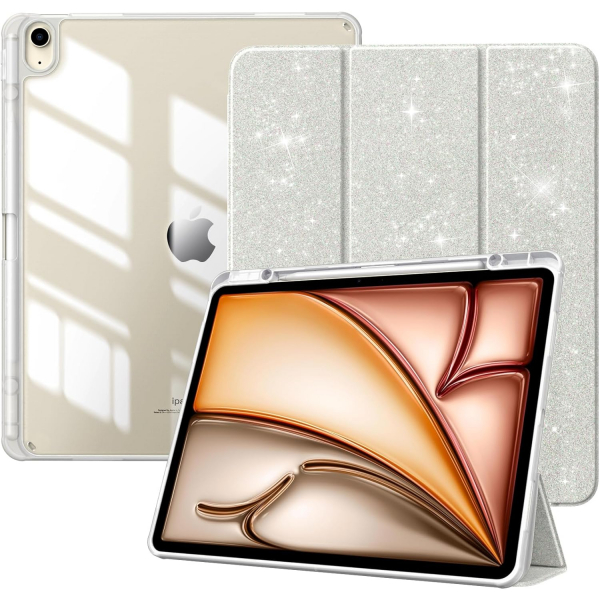 TiMOVO Apple iPad Air M2 Standl Klf (13 in)-Glitter White