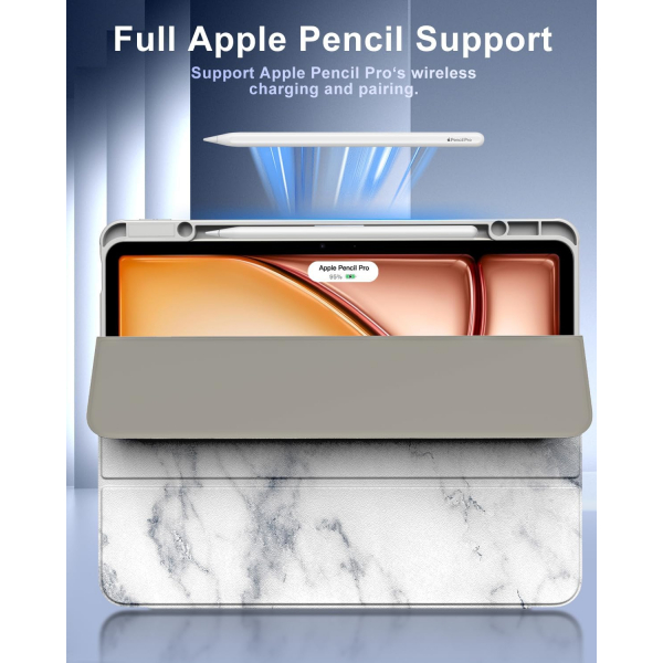 TiMOVO Apple iPad Air M2 Standl Klf (13 in)-Marble White