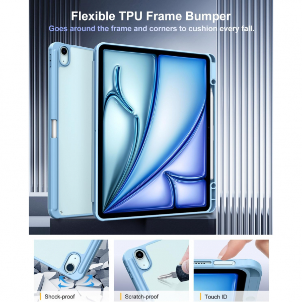TiMOVO Apple iPad Air M2 Standl Klf (13 in)-Misty Blue