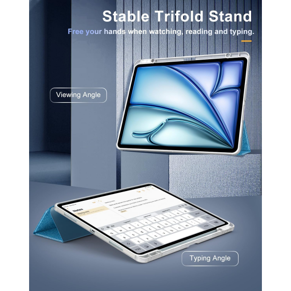 TiMOVO Apple iPad Air M2 Standl Klf (13 in)-Light Blue