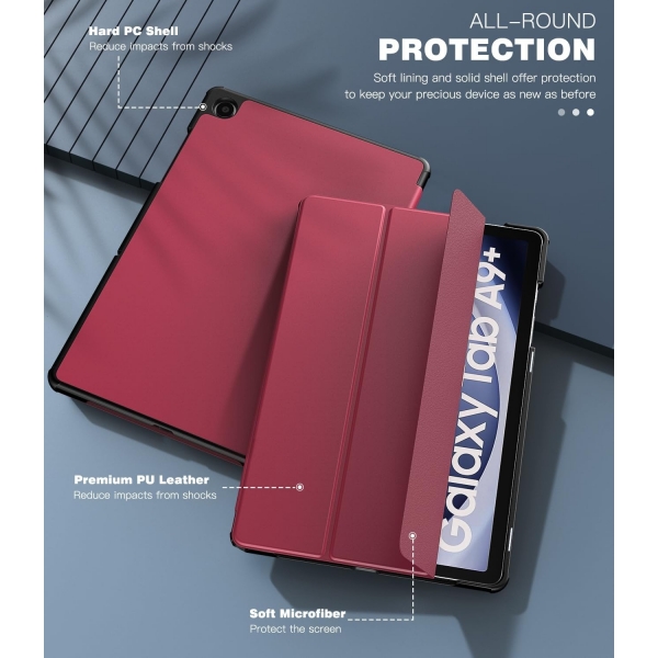 TiMOVO Galaxy Tab A9 Plus Klf-Wine Red