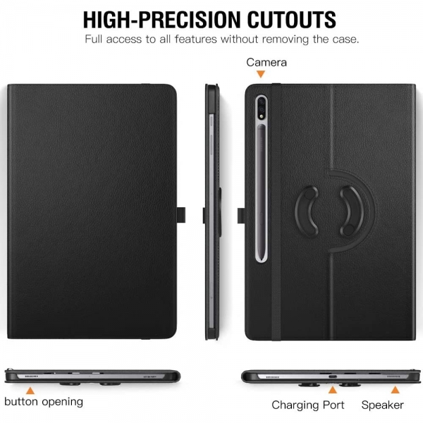 TiMOVO Samsung Galaxy Tab S7 Plus Klf (12.4 in)-Black