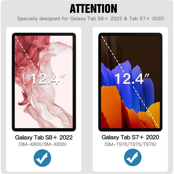 TiMOVO Galaxy Tab S8 Plus Klf (12.4 in)-Black