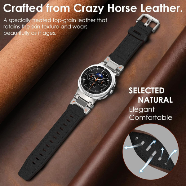 WINGLE Galaxy Watch 8 44mm Deri Kay -Titanium Black