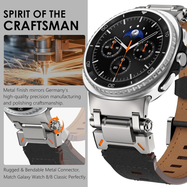 WINGLE Galaxy Watch 8 44mm Deri Kay -Titanium Black
