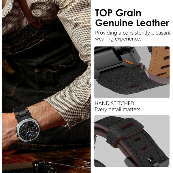 WINGLE Galaxy Watch 8 44mm Deri Kay -Black Black
