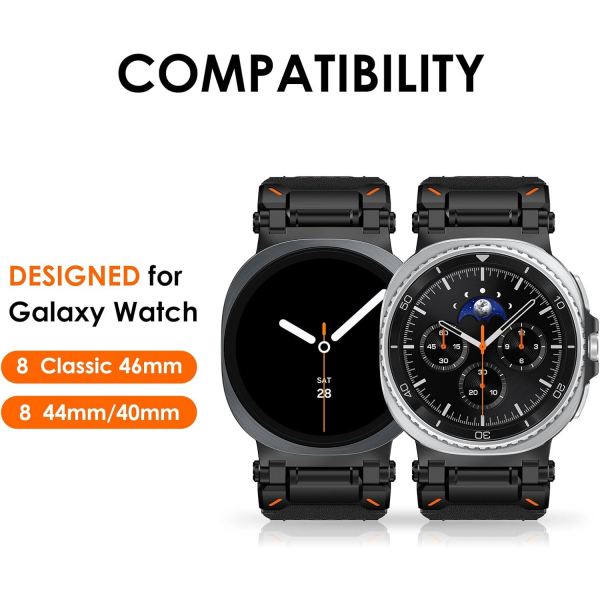 WINGLE Galaxy Watch 8 44mm Deri Kay -Black Black