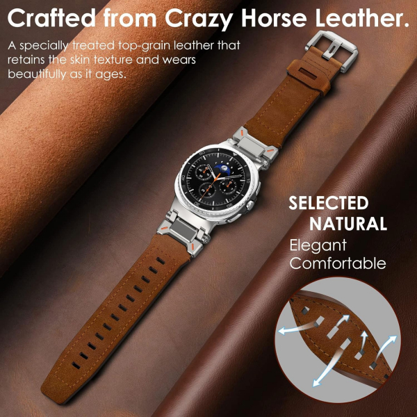 WINGLE Galaxy Watch 8 44mm Deri Kay -Titanium Brown