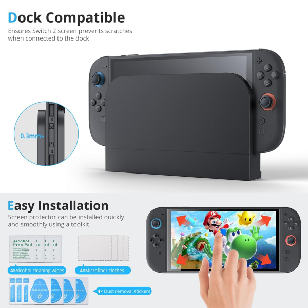 TiMOVO Nintendo Switch 2 Ekran Koruyucu (4 Adet)