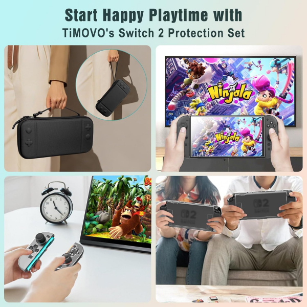 TiMOVO Nintendo Switch 2 Koruyucu Klf Seti
