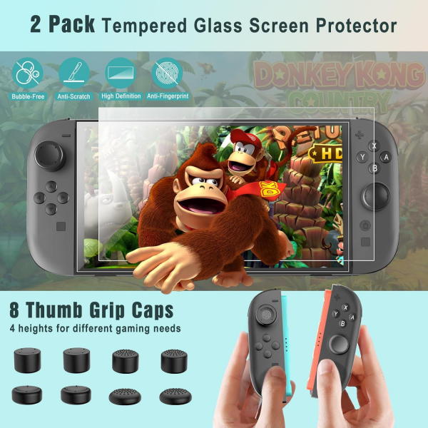 TiMOVO Nintendo Switch 2 Koruyucu Klf Seti