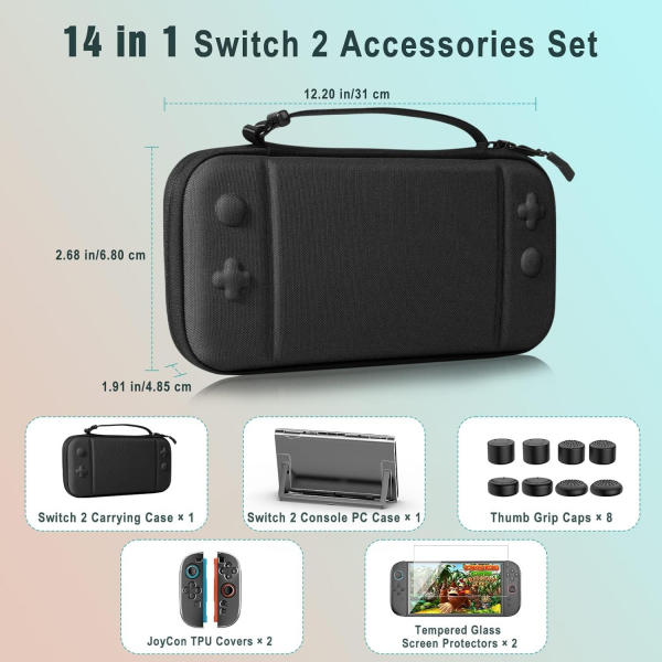 TiMOVO Nintendo Switch 2 Koruyucu Klf Seti
