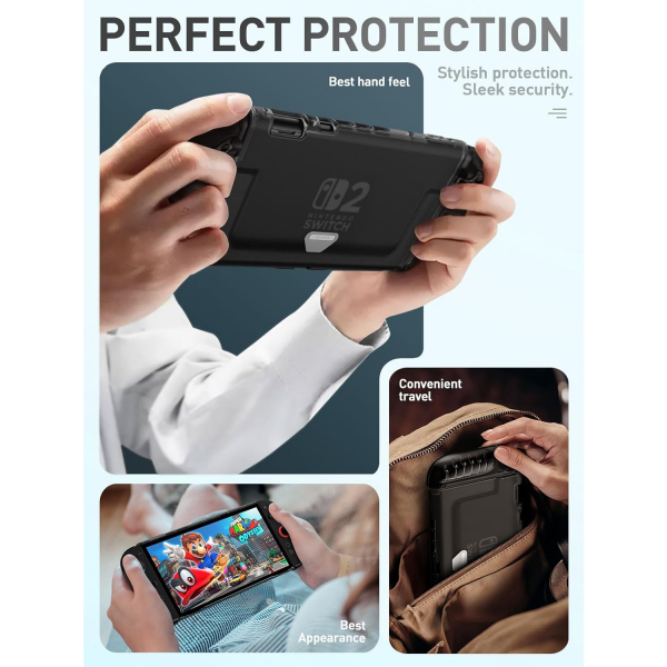 i-Blason Nintendo Switch 2 Uyumlu Sert Klf-Frost Black 