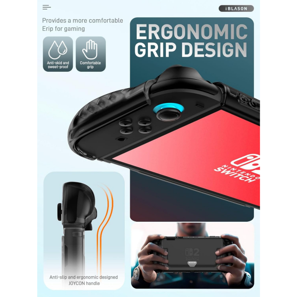 i-Blason Nintendo Switch 2 Uyumlu Sert Klf-Frost Black 