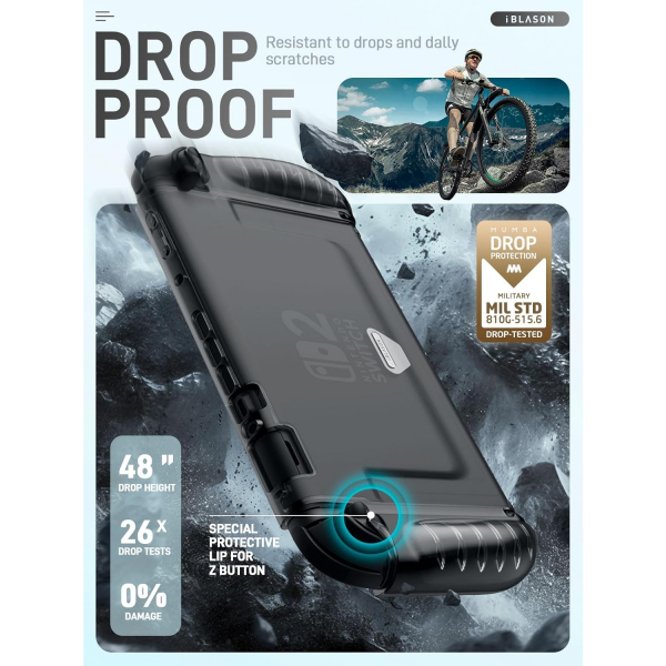 i-Blason Nintendo Switch 2 Uyumlu Sert Klf-Frost Black 