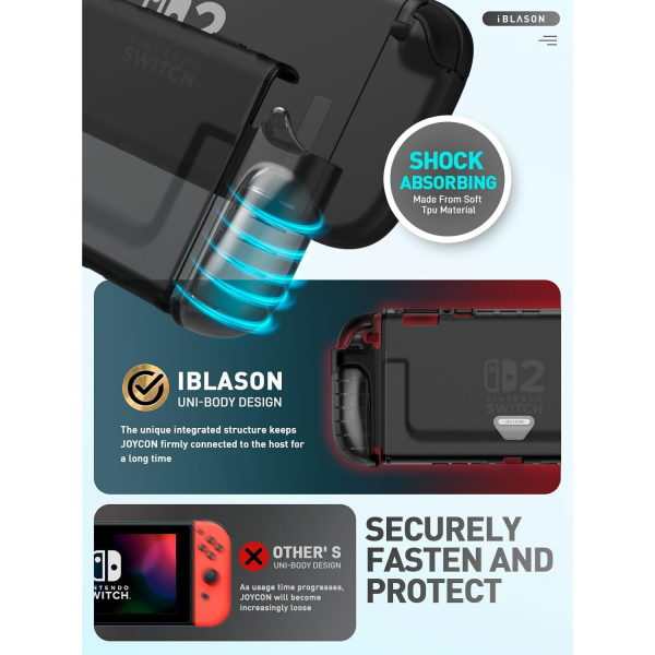 i-Blason Nintendo Switch 2 Uyumlu Sert Klf-Frost Black 