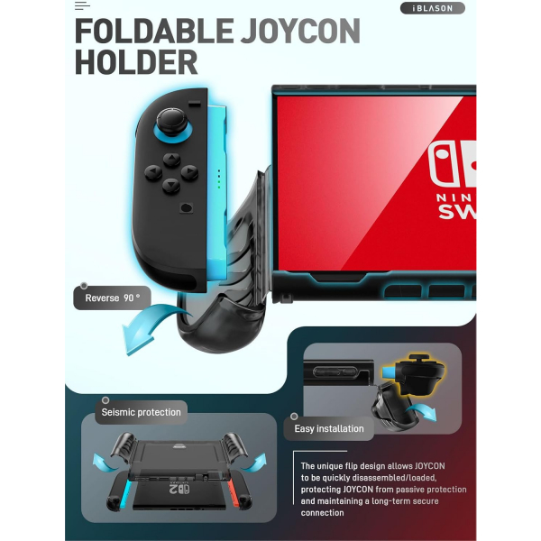 i-Blason Nintendo Switch 2 Uyumlu Sert Klf-Frost Black 