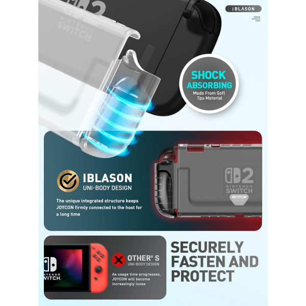 i-Blason Nintendo Switch 2 Uyumlu Sert Klf-Frost Clear
