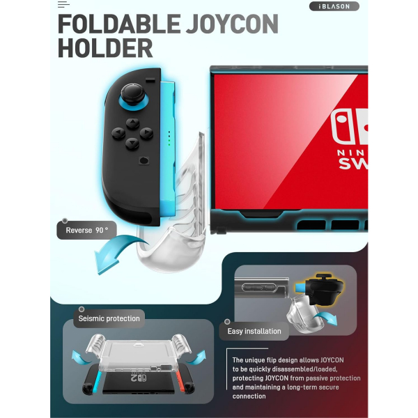 i-Blason Nintendo Switch 2 Uyumlu Sert Klf-Frost Clear