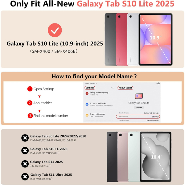 TiMOVO Samsung Galaxy Tab S10 Lite Klf-Black