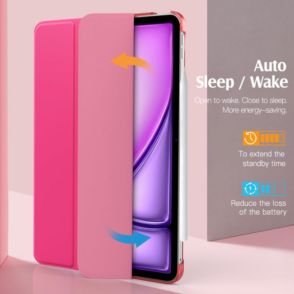 TiMOVO Standl iPad Air M2 Klf (11 in)-Bright Pink