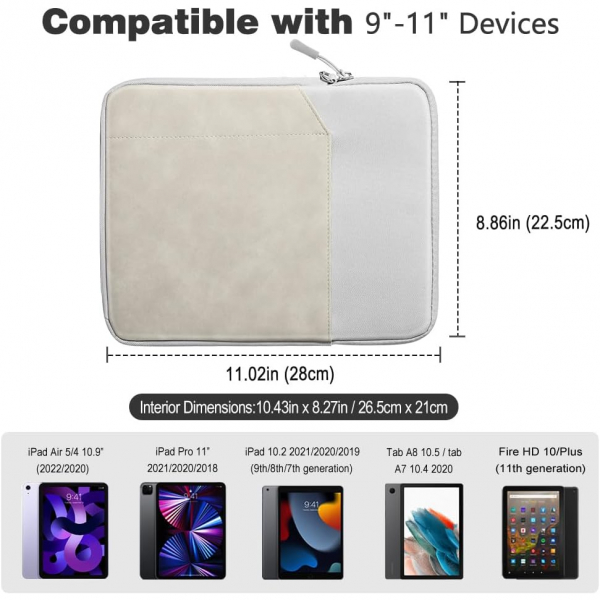 TiMOVO Tablet Koruyucu anta (9-11 in)-Light Grey
