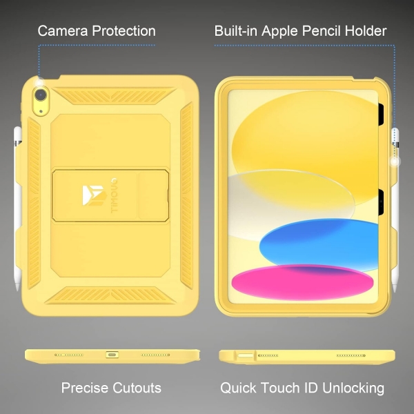 TiMOVO Tam Korumal iPad 10.Nesil Klf(10.9 in)-Light Yellow