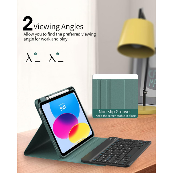 TiMOVO iPad 11.Nesil Klavyeli Klf (11 in)-Midnight Green